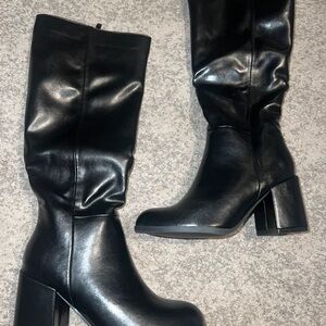 Sleek Black Heeled Boots